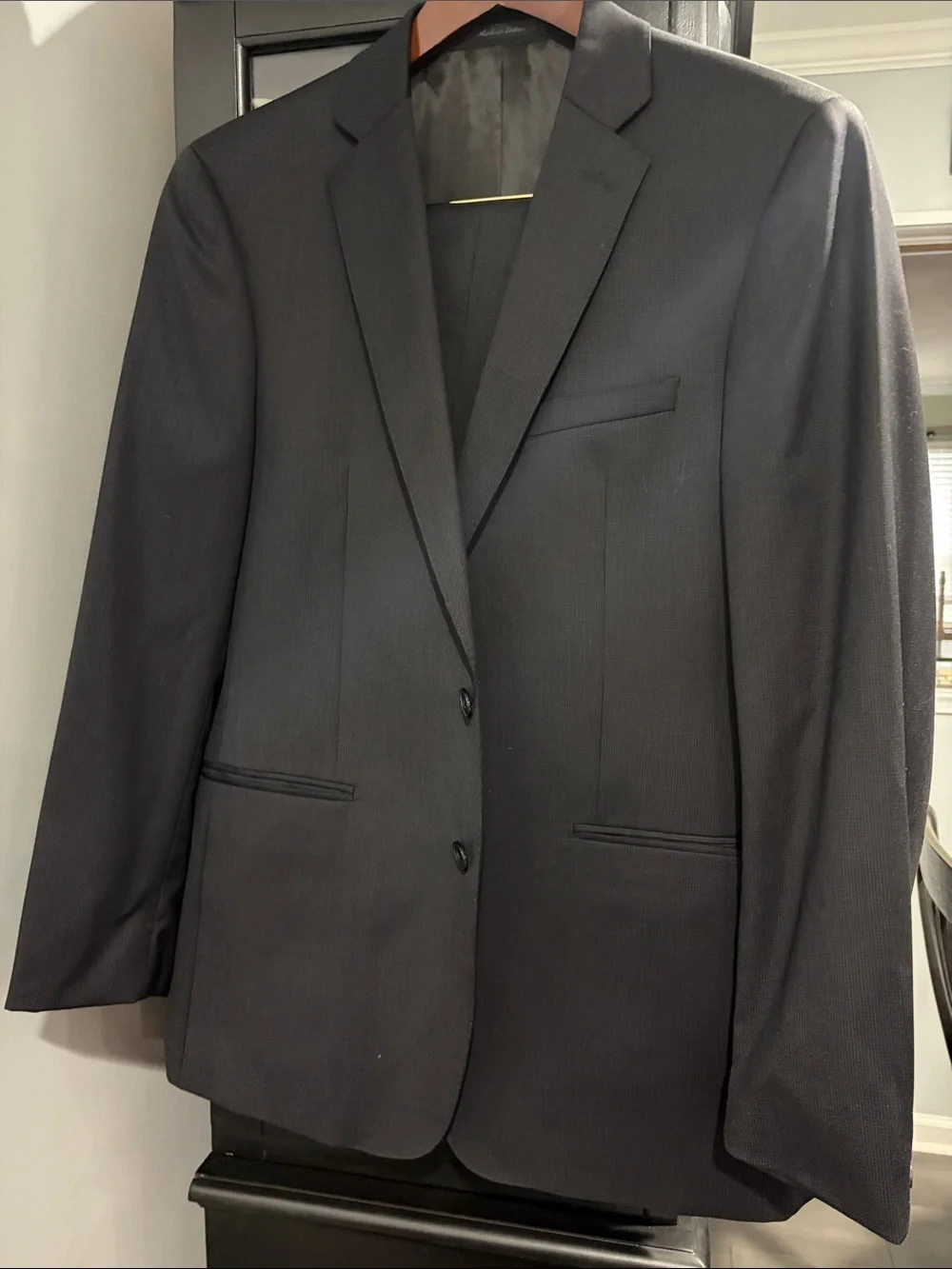 Calvin Klein Black Men's Two-Button Suit Jacket and Pants